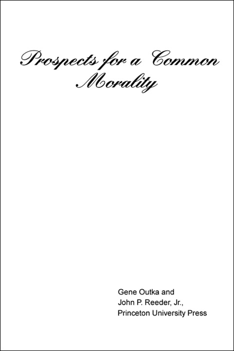 Cover image for book Prospects for a Common Morality