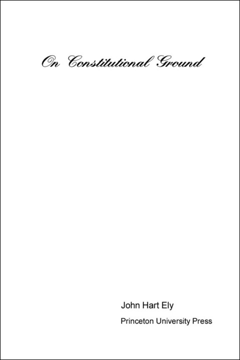 Cover image for book On Constitutional Ground