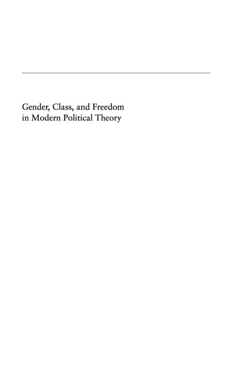 Cover image for book Gender, Class, and Freedom in Modern Political Theory