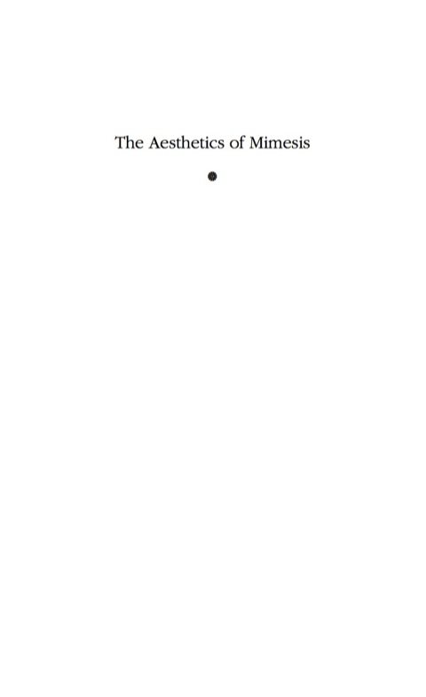 Cover image for book The Aesthetics of Mimesis