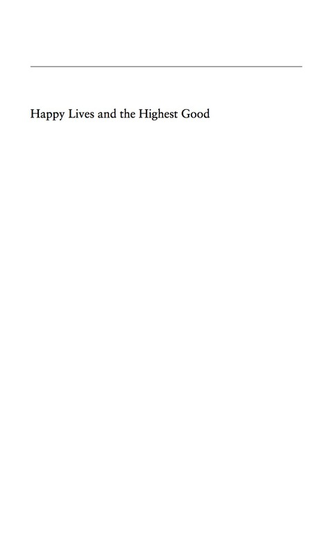 Cover image for book Happy Lives and the Highest Good