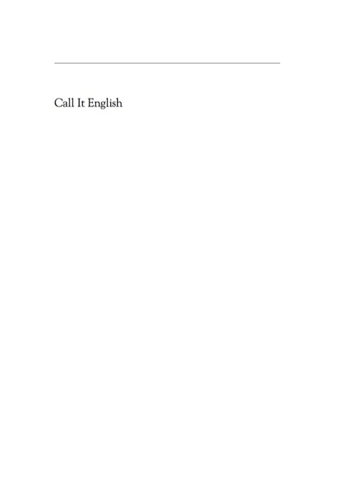 Cover image for book Call It English