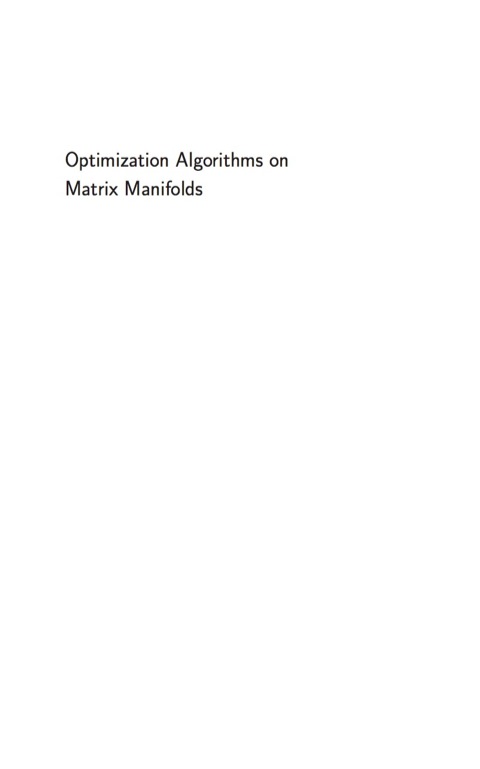 Cover image for book Optimization Algorithms on Matrix Manifolds