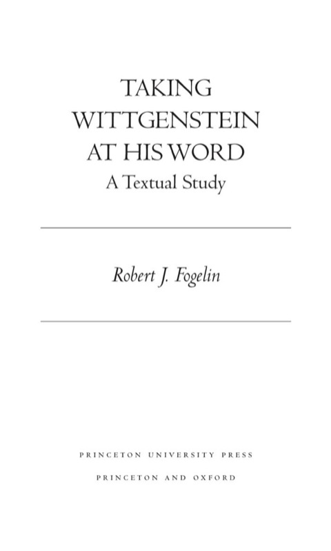 Cover image for book Taking Wittgenstein at His Word