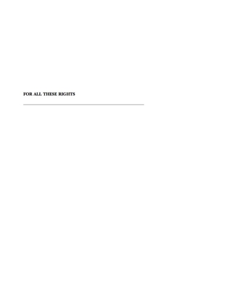 Cover image for book For All These Rights