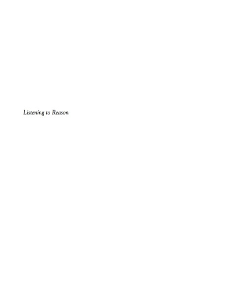 Cover image for book Listening to Reason