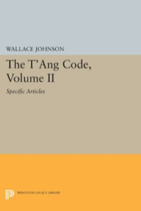 Cover image: The T'ang Code, Volume II 9780691025797