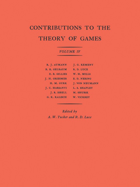 Cover image for book Contributions to the Theory of Games, Volume IV