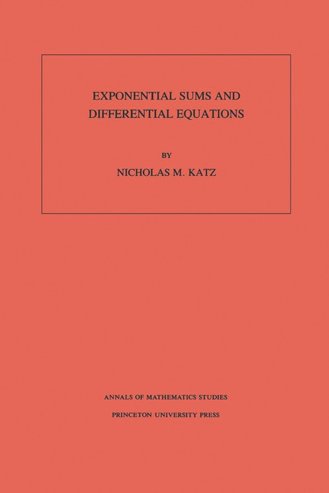 Cover image for book Exponential Sums and Differential Equations