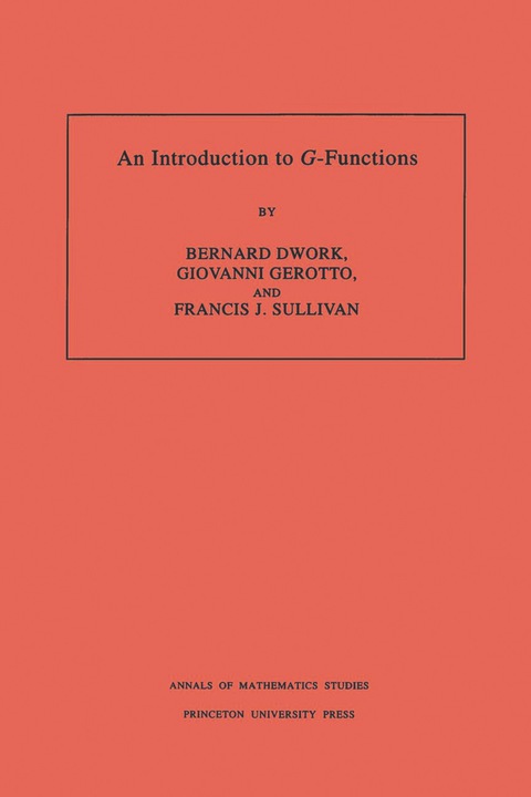 Cover image for book An Introduction to G-Functions