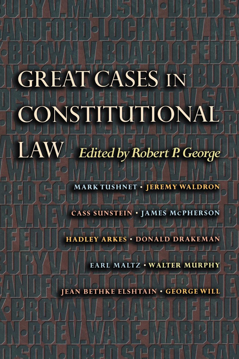 Cover image for book Great Cases in Constitutional Law