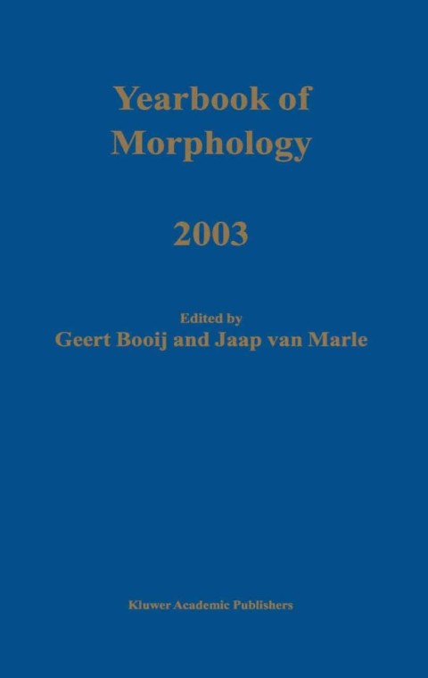 Cover image for book Yearbook of Morphology 2003