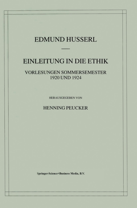 Cover image for book Einleitung in die Ethik