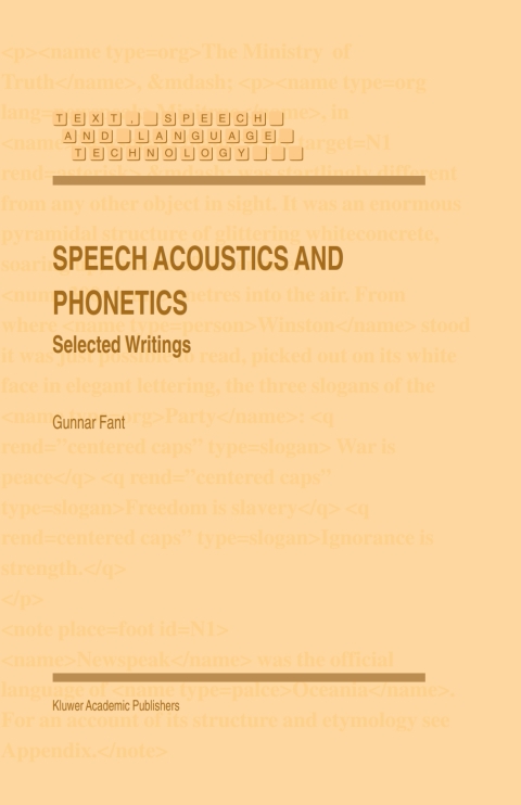 Cover image for book Speech Acoustics and Phonetics