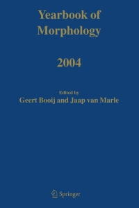Cover image: Yearbook of Morphology 2004 1st edition 9781402028991