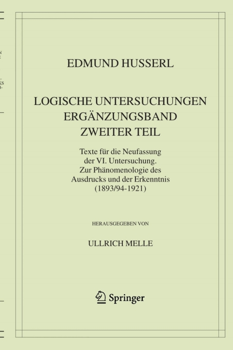 Cover image for book Logische Untersuchungen. Ergänzungsband. Zweiter Teil.