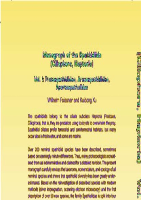 Cover image for book Monograph of the Spathidiida (Ciliophora, Haptoria)