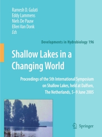 صورة الغلاف: Shallow Lakes in a Changing World 1st edition 9781402063985