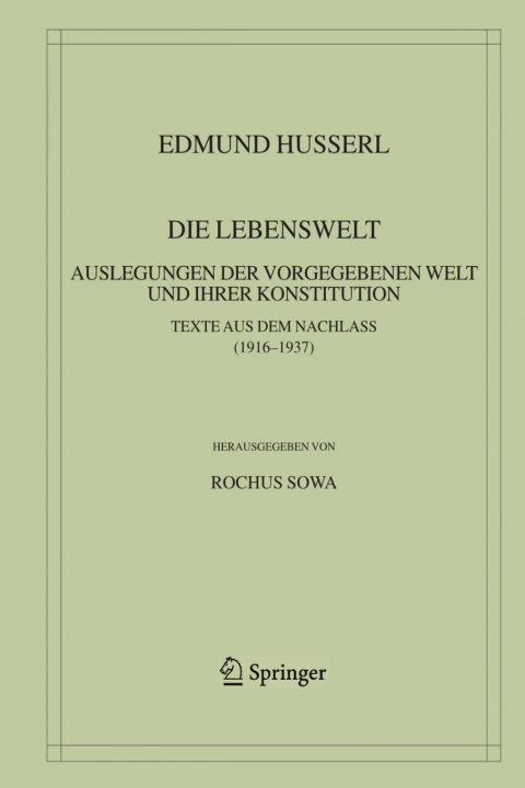 Cover image for book Die Lebenswelt