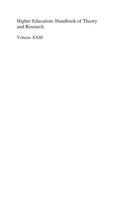 Cover image for book Higher Education: Handbook of Theory and Research
