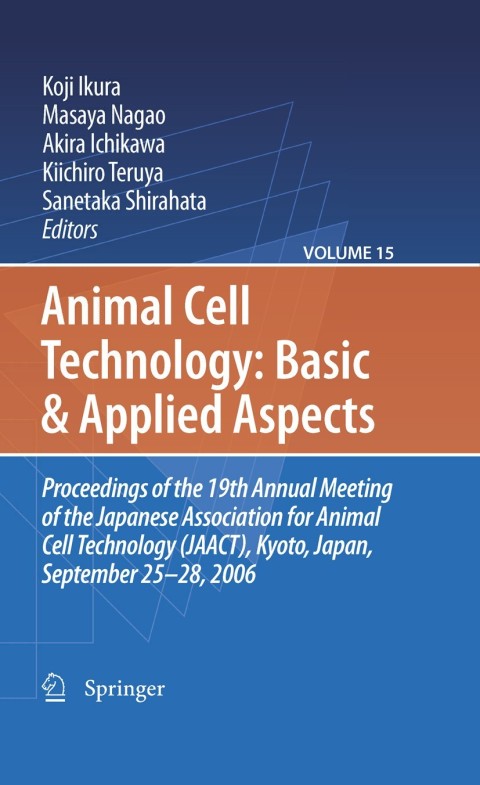 Cover image for book Animal Cell Technology: Basic & Applied Aspects
