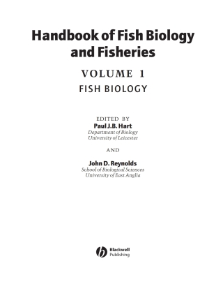 Handbook of Fish Biology and Fisheries