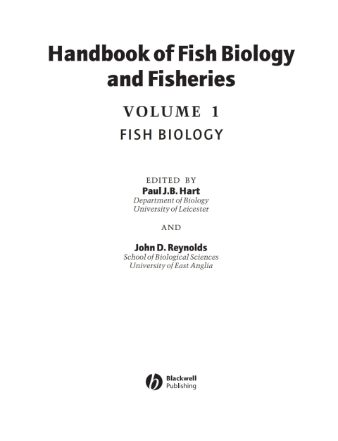 Handbook of Fish Biology and Fisheries: Fish Biology 