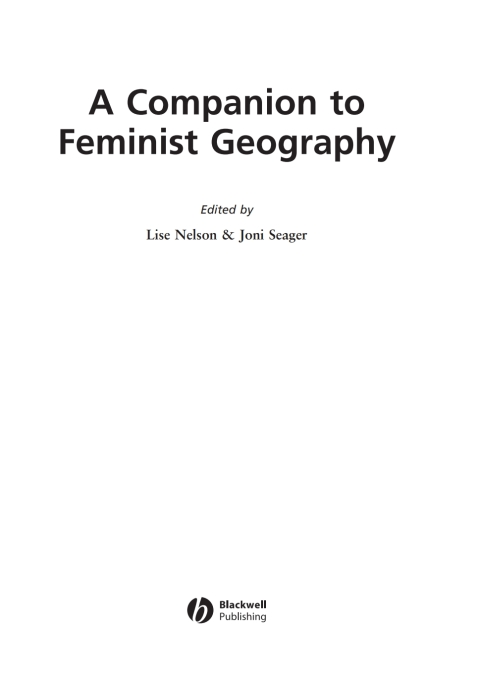 Cover image for book A Companion to Feminist Geography