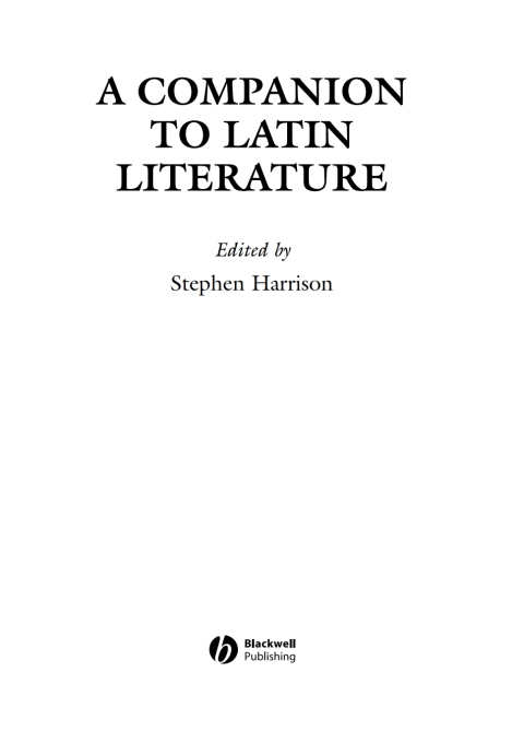 Cover image for book A Companion to Latin Literature