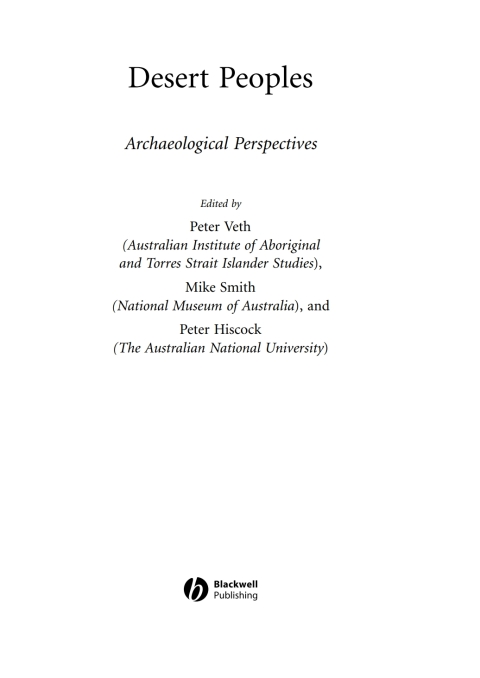 Cover image for book Desert Peoples: Archaeological Perspectives