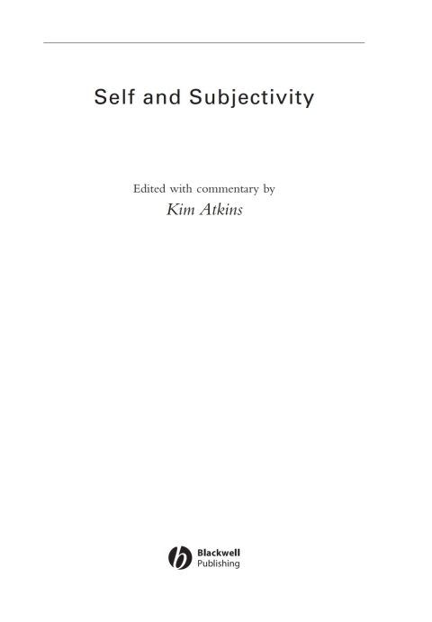 Cover image for book Self and Subjectivity