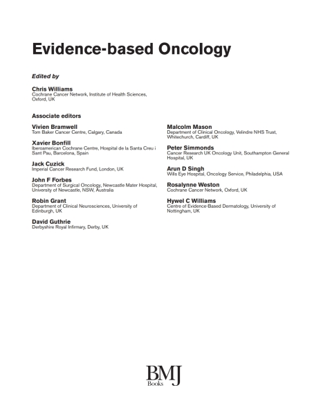 Evidence-Based Oncology 