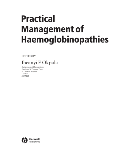 Cover image for book Practical Management of Haemoglobinopathies