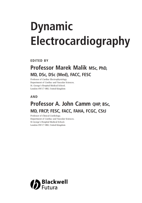 Cover image for book Dynamic Electrocardiography