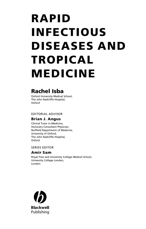 Cover image for book Rapid Infectious Diseases and Tropical Medicine