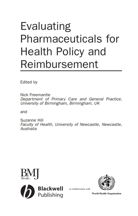 Cover image for book Evaluating Pharmaceuticals for Health Policy and Reimbursement