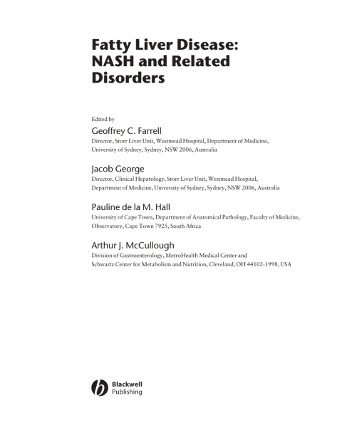 Fatty Liver Disease: NASH and Related Disorders 