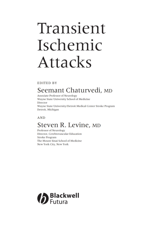 Cover image for book Transient Ischemic Attacks