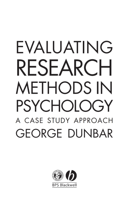 Cover image for book Evaluating Research Methods in Psychology