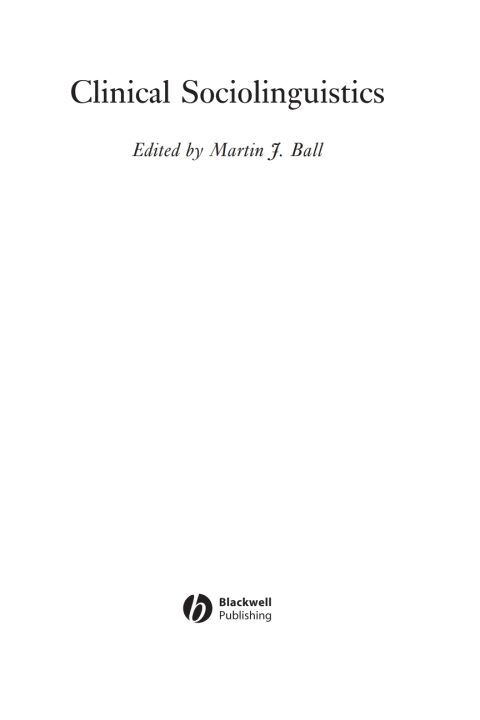 Clinical Sociolinguistics