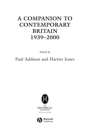 A Companion to Contemporary Britain 1939 - 2000
