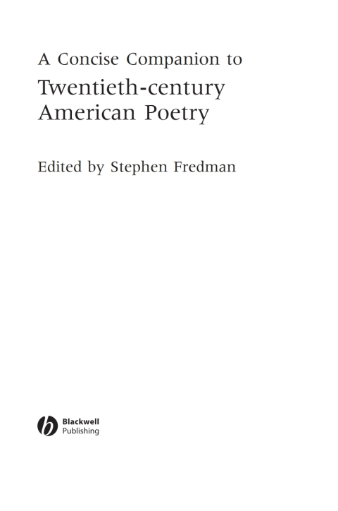 Cover image for book A Concise Companion to Twentieth-Century American Poetry