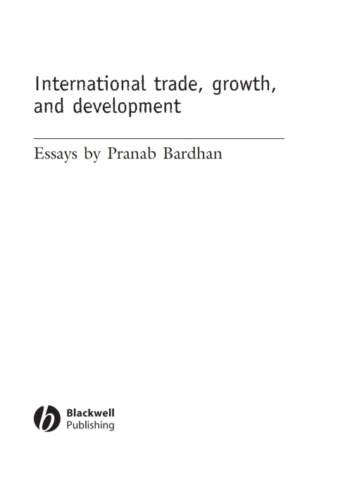 Cover image for book International Trade, Growth, and Development