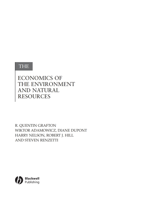 Cover image for book The Economics of the Environment and Natural Resources