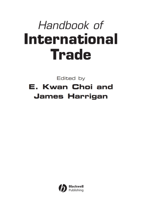 Cover image for book Handbook of International Trade