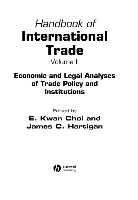 Cover image for book Handbook of International Trade