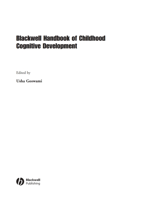 Cover image for book Blackwell Handbook of Childhood Cognitive Development