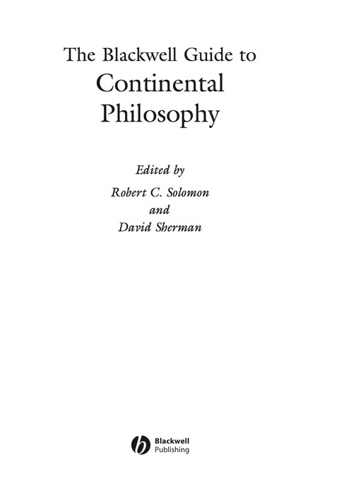 Cover image for book The Blackwell Guide to Continental Philosophy