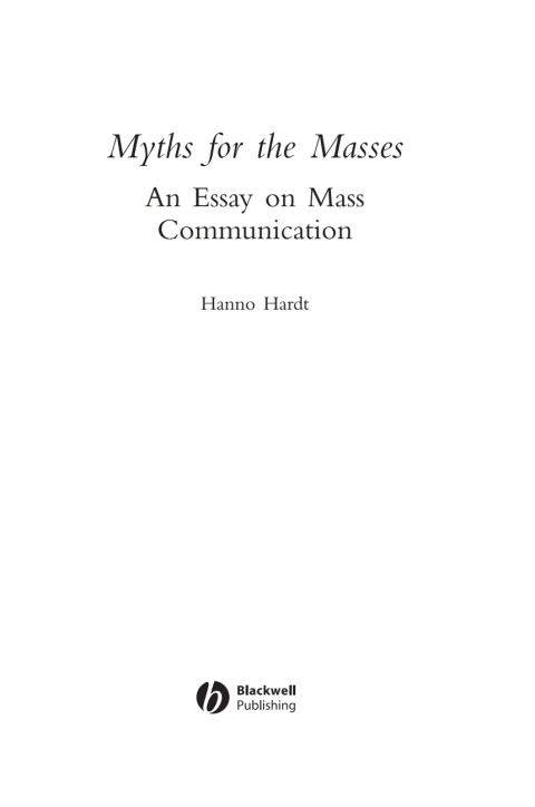 Cover image for book Myths for the Masses
