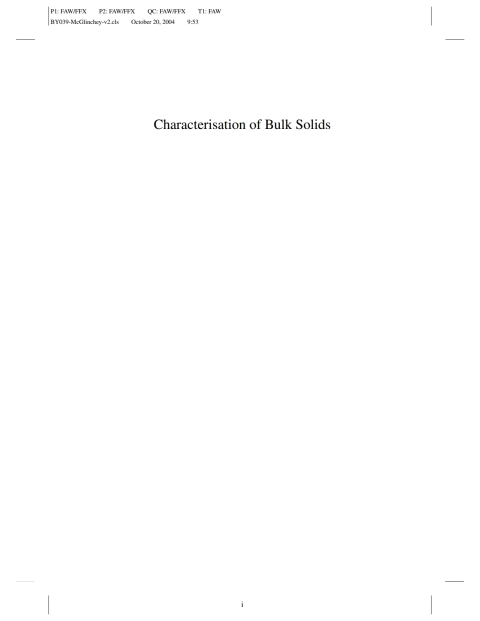Cover image for book Characterisation of Bulk Solids